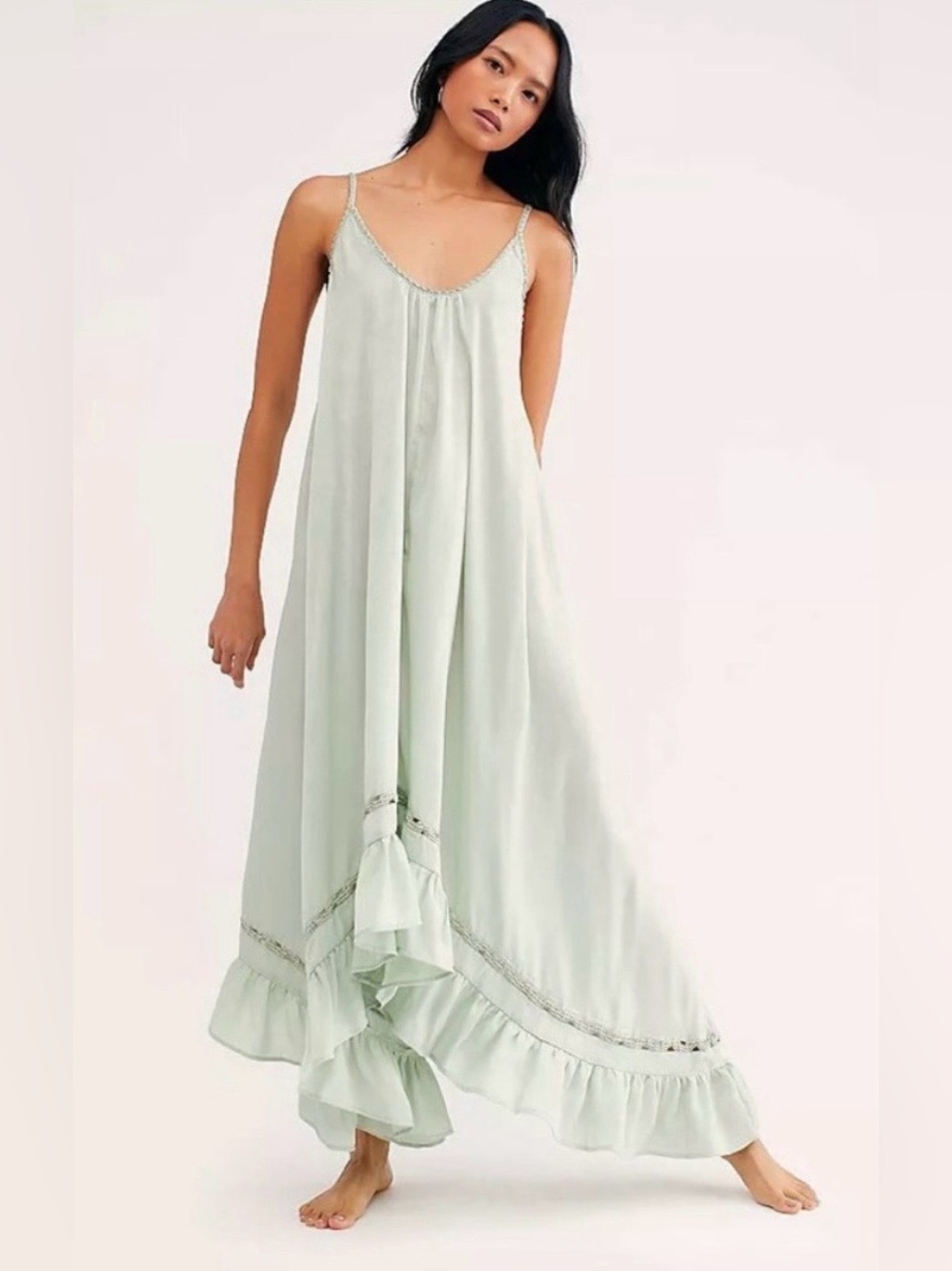 Free People Amor Amor Maxi Slip, in Dusty Sage